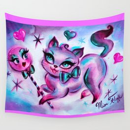 Lollipop Kitty Wall Tapestry