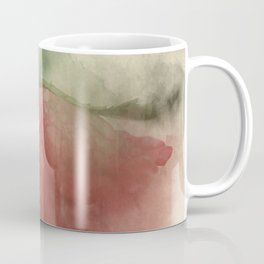 Trampled Rose Red Green Photo Manipulated Flower with Dew Drops Coffee Mug