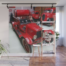 1920 Model T red fire truck fire deparmen - fire fighting color transporation photograph / photography Wall Mural