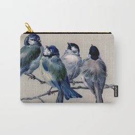 Vintage Cute Blue Birds on Branch Carry-All Pouch