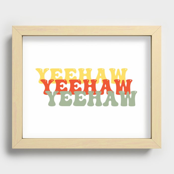 Retro Yeehaw Recessed Framed Print