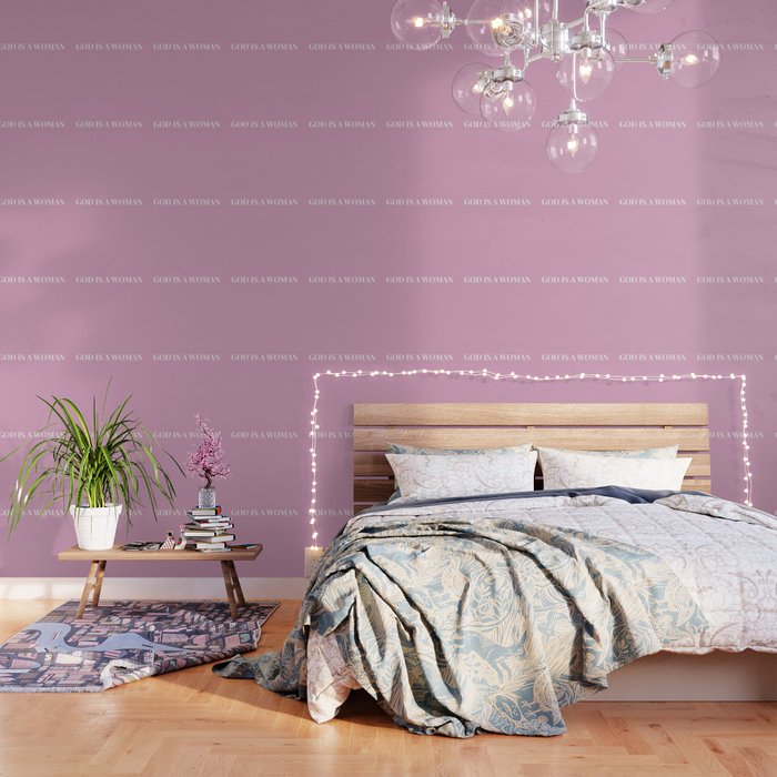 God Is A Woman By Ariana Pink White Wallpaper By Rayowag Society6