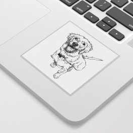 Golden Retriever Puppy Drawing Sticker