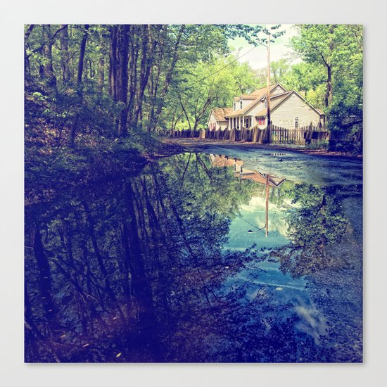 Country Lane Reflections Canvas Print
