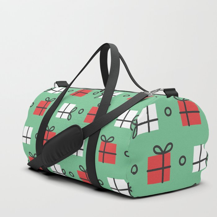Christmas Pattern Turquoise Gifts Duffle Bag