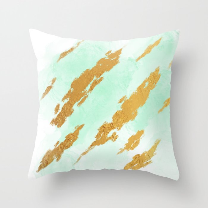 Aqua and shop gold throw pillows