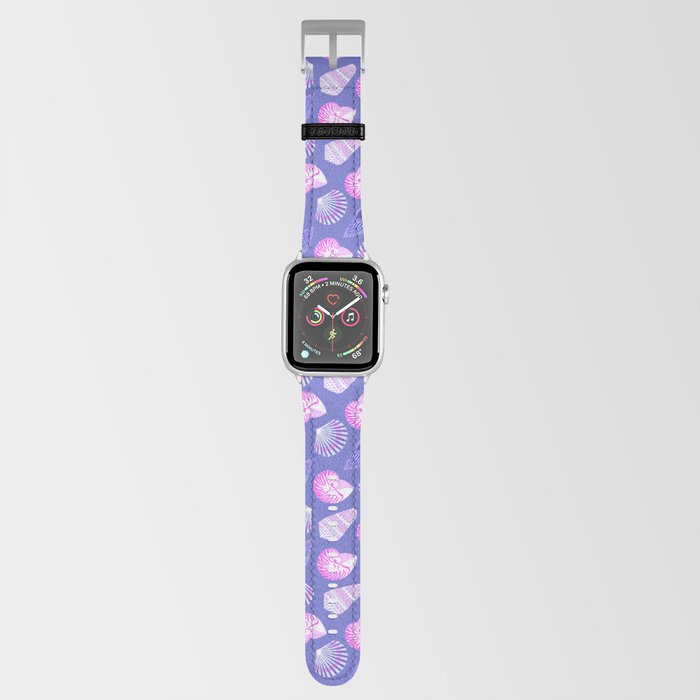 Mix Purple and Pink Shell Pattern on Purple Background  Apple Watch Band