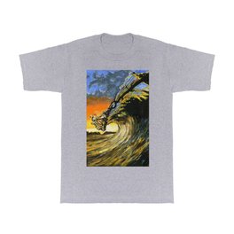 Big Wave Over Sunset T Shirt | Wave, Surf, Beach, Clouds, Storms, California, Waverider, Pattern, Ocean, Curl 