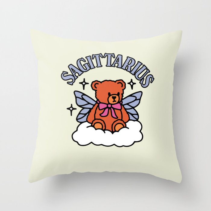 Sagittarius Teddy Bear Throw Pillow