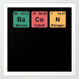 Bacon Periodic System Art Print