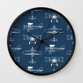 Biplanes // Navy Wall Clock
