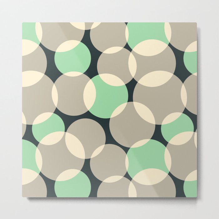 SOFT FOCUS RETRO ABSTRACT in GREEN AND GRAY ON BLACK Metal Print