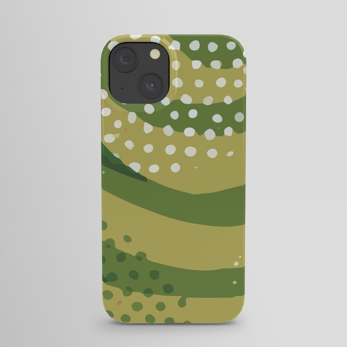 Abstract Modern Contemporary Monochromatic Dotted Background in Grass Green Color GC-118-8 iPhone Case