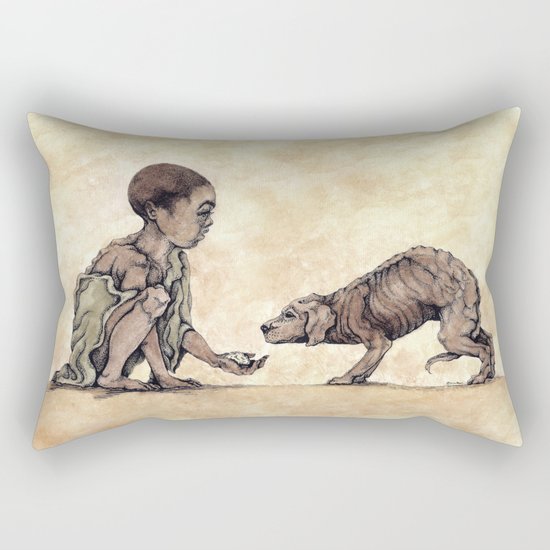 Boy and Puppy Rectangular Pillow