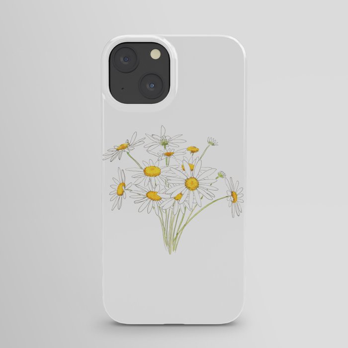 little white daisies watercolor   iPhone Case