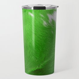 Green Cowhide, Cow Skin Print Pattern Modern Cowhide Faux Leather Travel Mug