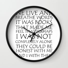 We Live And Breathe Words Wall Clock