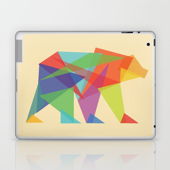 Fractal Geometric bear Laptop & iPad Skin