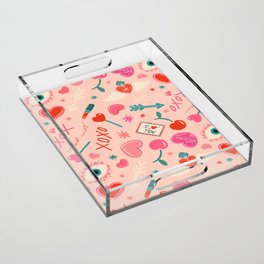 Love POP Valentine - Pink Pattern Acrylic Tray