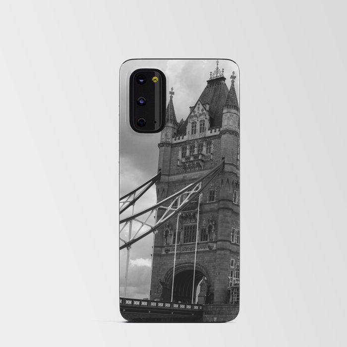 The Portal Above - Tower Bridge under a dramatic sky, London, UK (black and white) Android Card Case