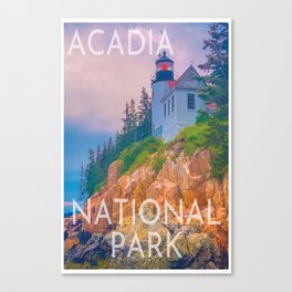 Acadia National Park Maine Lighthouse Landscape Photography Canvas Print