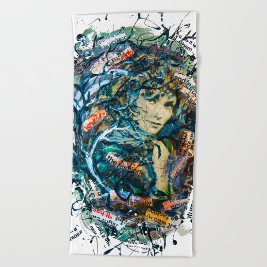 the woman's face #2 Beach Towel