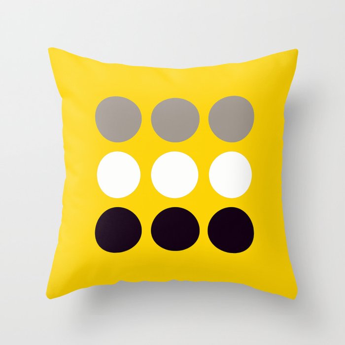 Large Dots On Yellow Background Retro #decor #society6 #buyart Throw Pillow