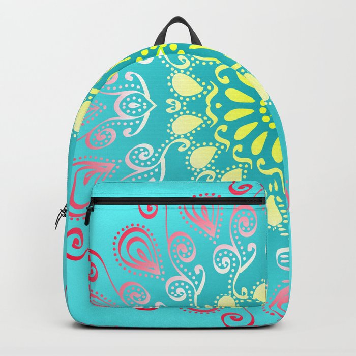 Turquoise Modern Mandala Design Backpack