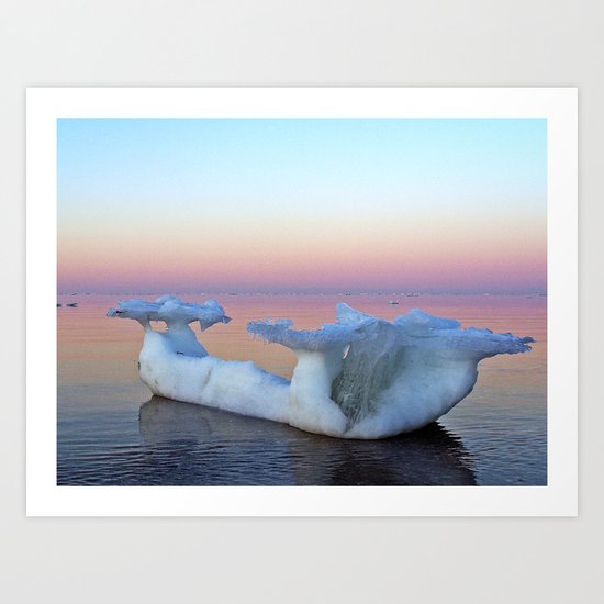 Viking Iceship on the Sea Art Print