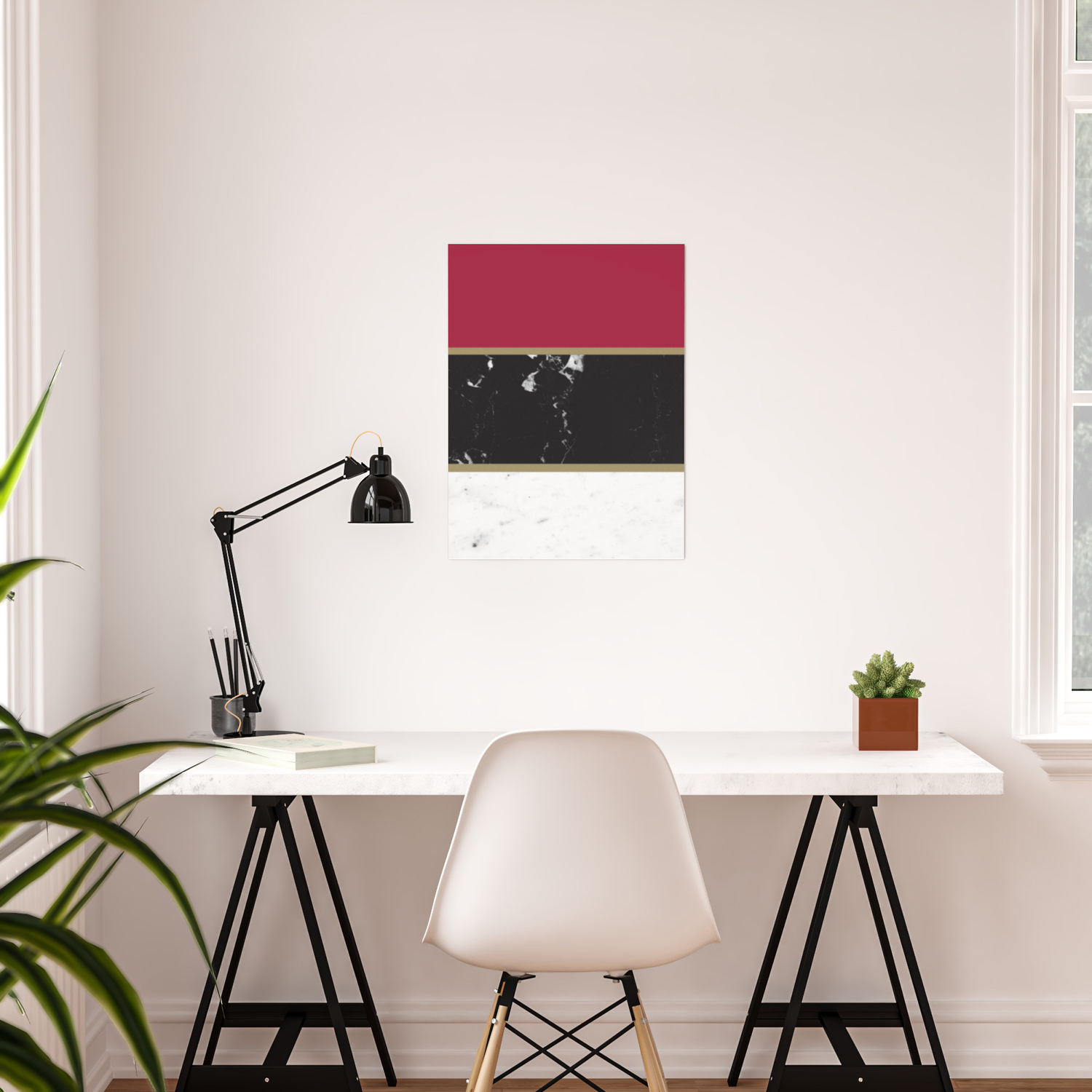 Marble Mix Stripes 2 Black White Red Gold Decor Art Society6 Poster By Anitabellajantz Society6