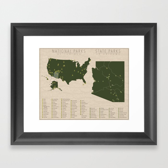US National Parks - Arizona Framed Art Print