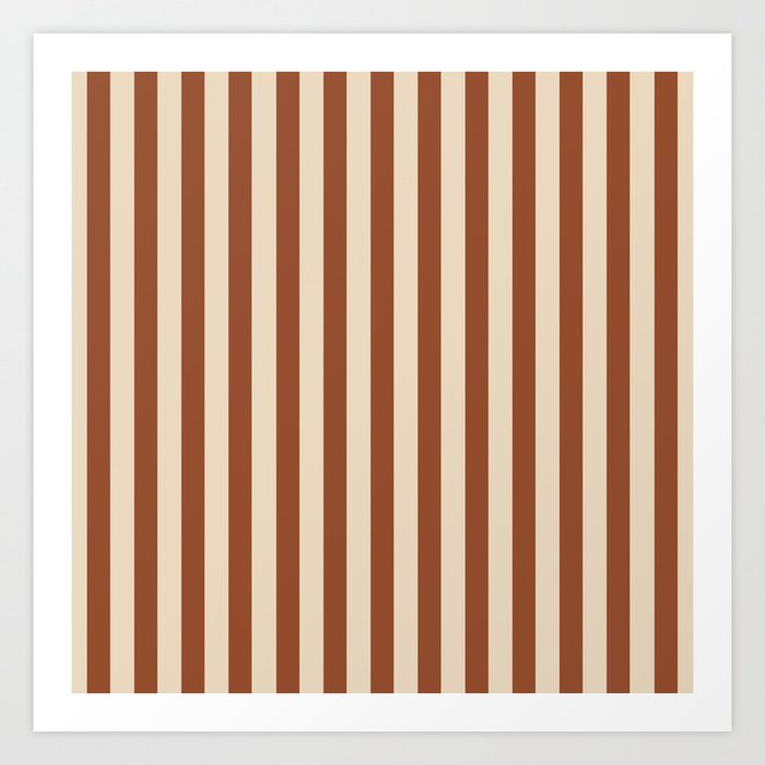 Vintage brown stripes Art Print