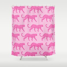 Pink Love Cheetahs Shower Curtain