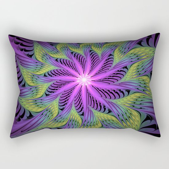 The Light from the Center, Fantasy Fractal Art Rectangular Pillow