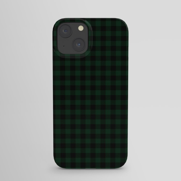 Christmas Douglas Fir Tree Green and Black Buffalo Check Medium Pattern  iPhone Case