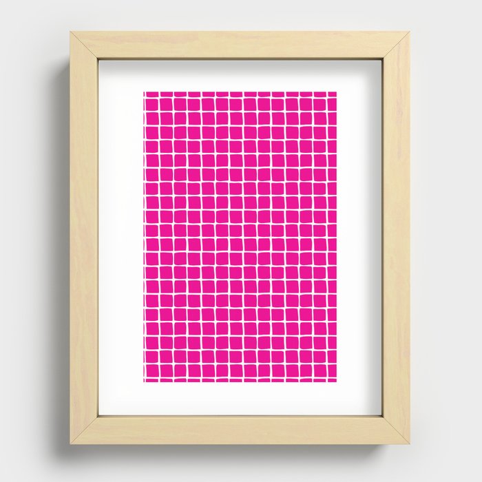 Summer Check Hot Pink Recessed Framed Print