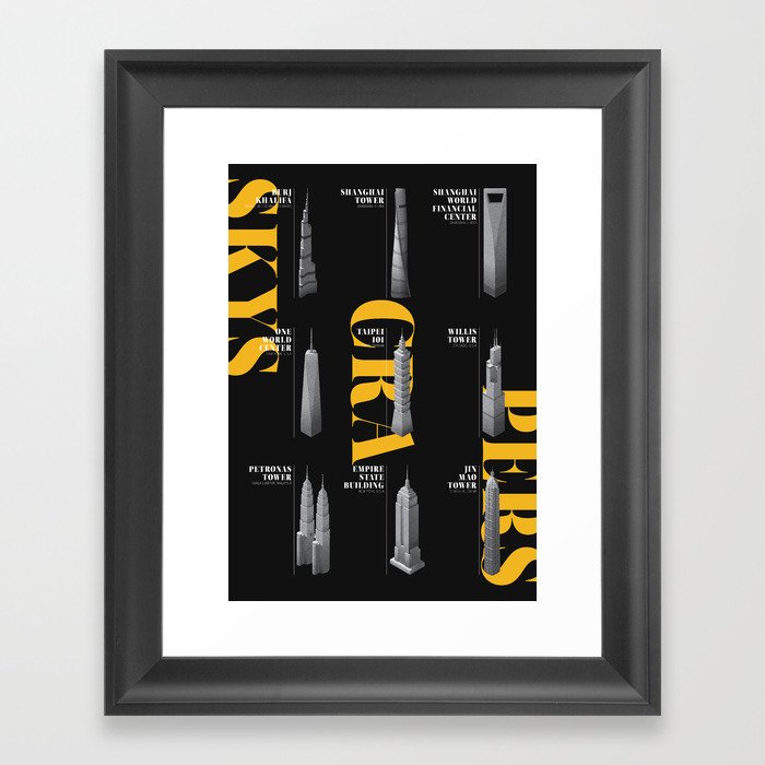 Skyscrapers Collection Black Edition Framed Art Print