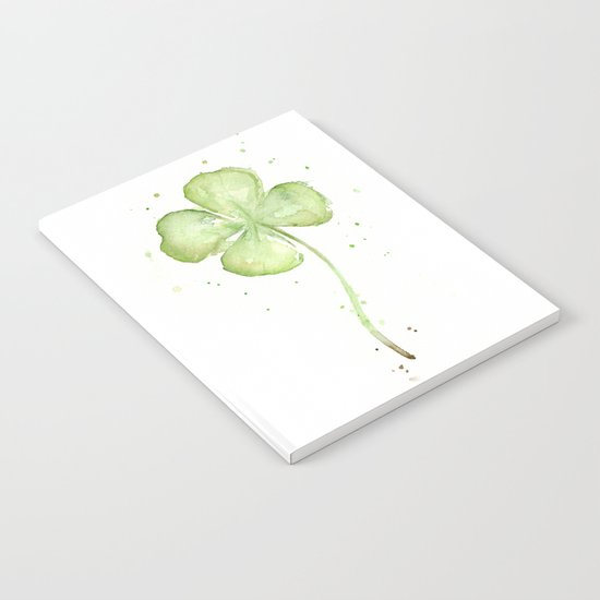 Clover Four Leaf Lucky Charm Green Clovers Notebook