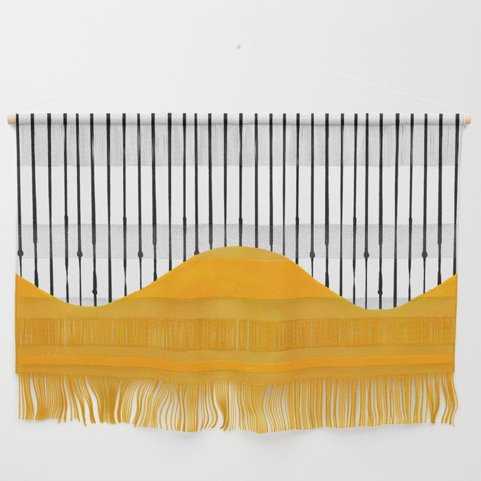 Lines & Wave (Yellow) Wall Hanging