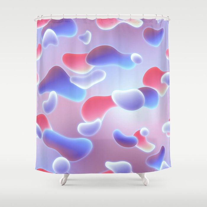 Gradient Lava Bubbles 03 Shower Curtain