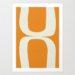 MidCentury Mod Abstract Line in Orange Art Print