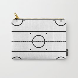Ice Hockey Rink Carry-All Pouch | Black And White, Play, Digital, Rink, Graphicdesign, Outside, Canvas, Figurative, Artwork, Hockey 