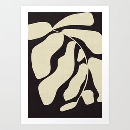 matisse leaf black and sand-white Art Print
