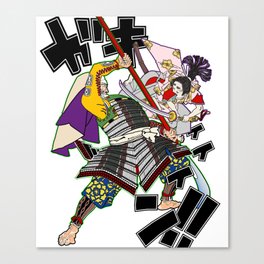 Benkei VS Ushiwaka "fight on the bridge" Canvas Print