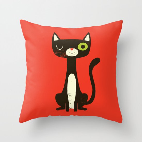 Black Cat Throw Pillow