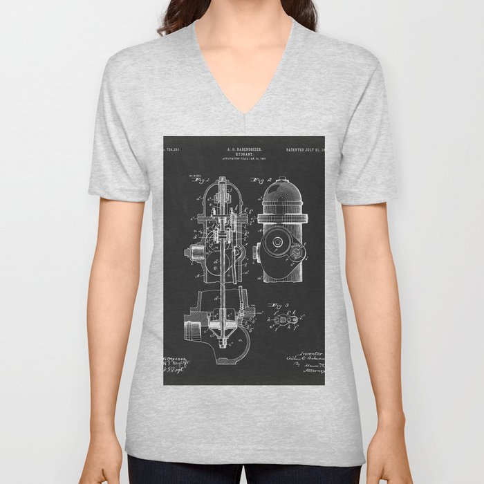 Hydrant, patent V Neck T Shirt