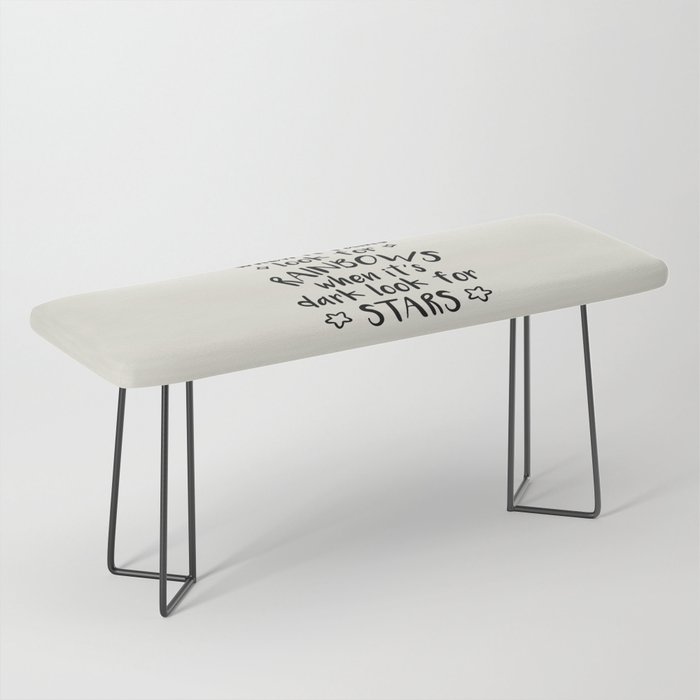 Look For Rainbows Word Art Drawing Bench