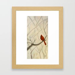 Cardinal / Winter Framed Art Print