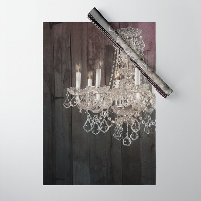 rustic barn wood western country chandelier Wrapping Paper