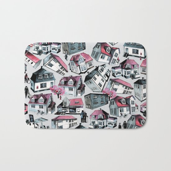 Danish small town pattern Bath Mat